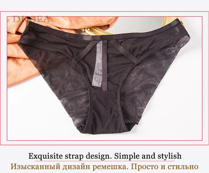 DKGEA Black Bandage Push-Up Bra & Brief Set – Sexy Deep V Floral Embroidered Lingerie for Women (B–D Cup, Sizes 70–95)