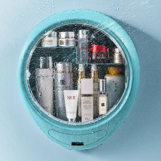 Bathroom Wall-mounted Makeup Organizer Punch-free Large Capacity Jewelry Cosmetic Storage Box Women Skin Care Beauty Rack Shello Creative Boutique