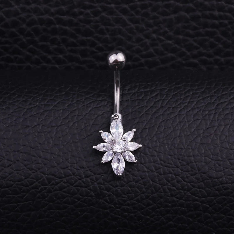 Sun Face Belly Button Bar Navel Ring Body Piercing Jewellery