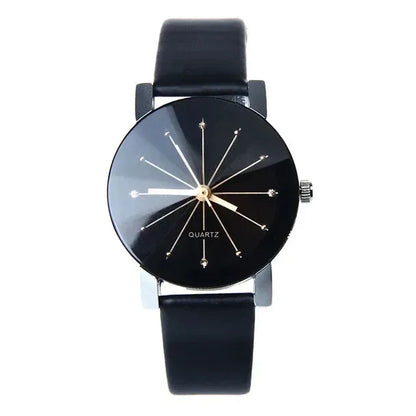 Watches Women Men Lovers Watch Leather Quartz Wristwatch Female Male Clocks Relogio Feminino - Shello's Creative Boutique