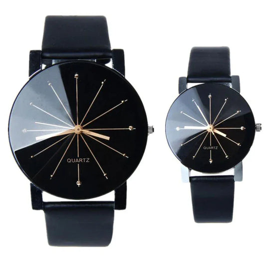 Watches Women Men Lovers Watch Leather Quartz Wristwatch Female Male Clocks Relogio Feminino - Shello's Creative Boutique