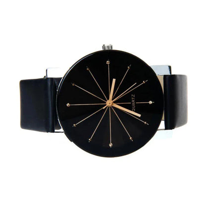 Watches Women Men Lovers Watch Leather Quartz Wristwatch Female Male Clocks Relogio Feminino - Shello's Creative Boutique