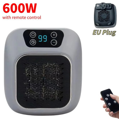 Household Mini Electric Heaters Wall-Mounted 600W Bathroom Heater Office Desktop Air Heater With Remote Control Plug-in Warmer eprolo