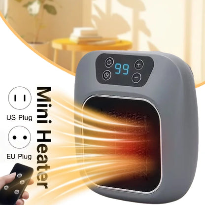 Household Mini Electric Heaters Wall-Mounted 600W Bathroom Heater Office Desktop Air Heater With Remote Control Plug-in Warmer eprolo