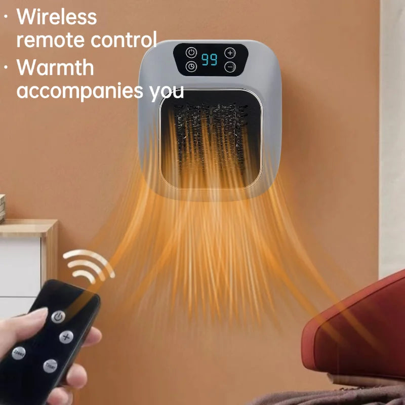 Household Mini Electric Heaters Wall-Mounted 600W Bathroom Heater Office Desktop Air Heater With Remote Control Plug-in Warmer eprolo