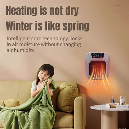 Household Mini Electric Heaters Wall-Mounted 600W Bathroom Heater Office Desktop Air Heater With Remote Control Plug-in Warmer eprolo