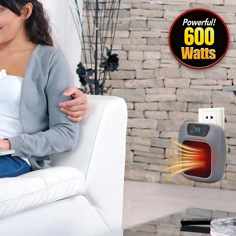 Household Mini Electric Heaters Wall-Mounted 600W Bathroom Heater Office Desktop Air Heater With Remote Control Plug-in Warmer eprolo