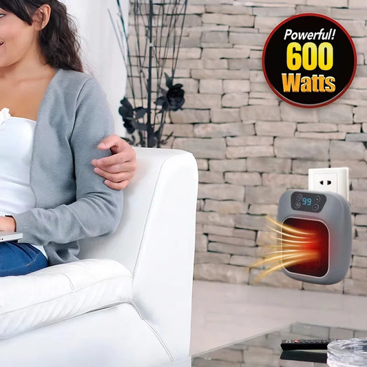 Household Mini Electric Heaters Wall-Mounted 600W Bathroom Heater Office Desktop Air Heater With Remote Control Plug-in Warmer eprolo