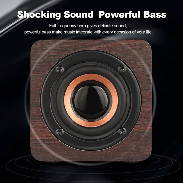 Q1 Wooden Mini Portable Mega Bass Wireless Bluetooth Speaker - Shello's Creative Boutique