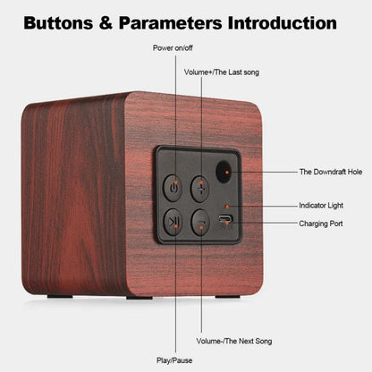 Q1 Wooden Mini Portable Mega Bass Wireless Bluetooth Speaker - Shello's Creative Boutique