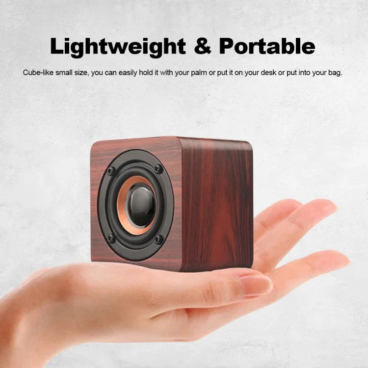 Q1 Wooden Mini Portable Mega Bass Wireless Bluetooth Speaker - Shello's Creative Boutique