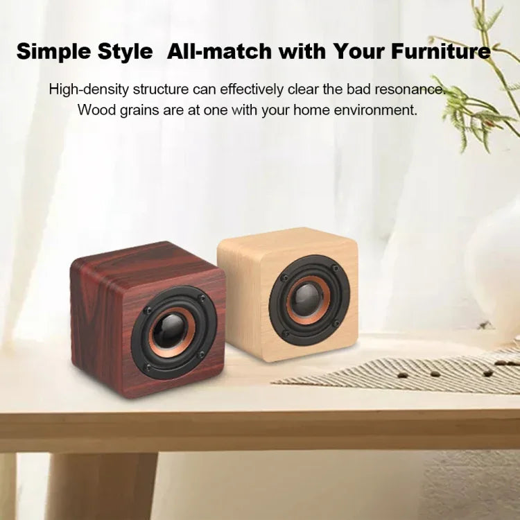 Q1 Wooden Mini Portable Mega Bass Wireless Bluetooth Speaker - Shello's Creative Boutique