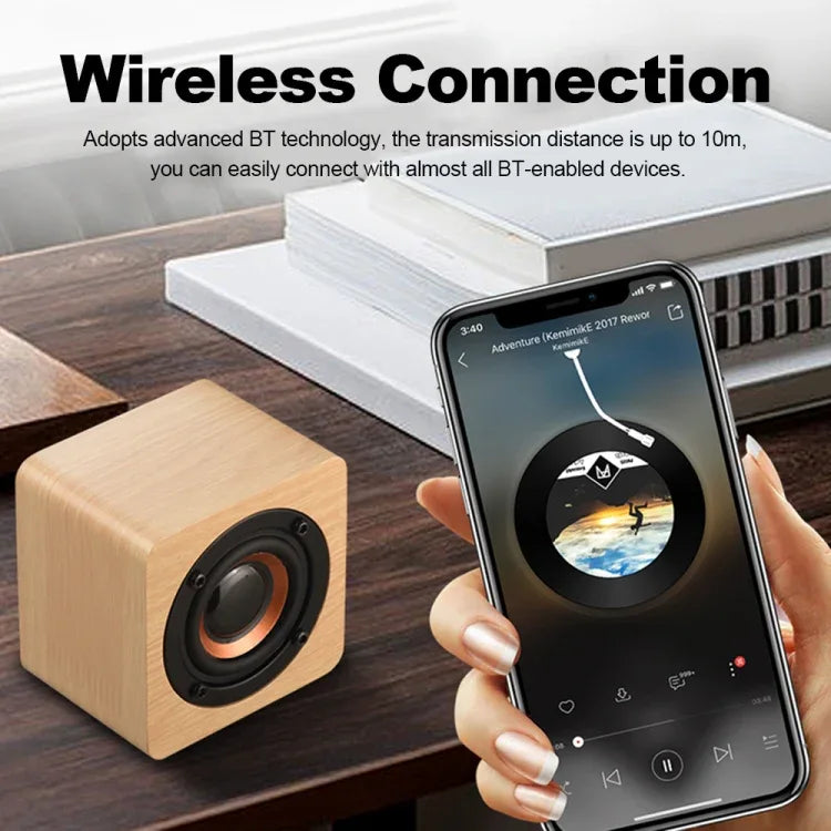 Q1 Wooden Mini Portable Mega Bass Wireless Bluetooth Speaker - Shello's Creative Boutique