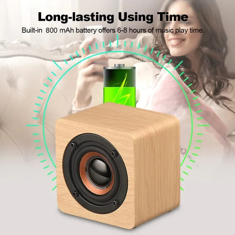 Q1 Wooden Mini Portable Mega Bass Wireless Bluetooth Speaker - Shello's Creative Boutique