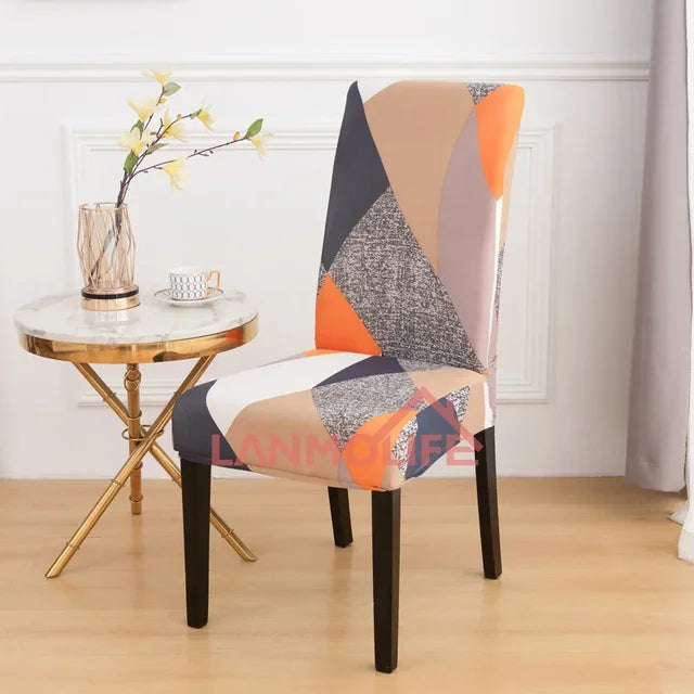 LANMOLIFE 1/4/6PC Dining Room Chair Cover Stretch Print Parsons Chair Covers Spandex Removable Washable Kitchen Chair Covers eprolo