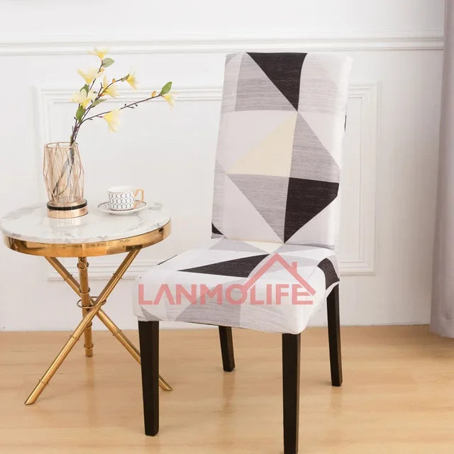 LANMOLIFE 1/4/6PC Dining Room Chair Cover Stretch Print Parsons Chair Covers Spandex Removable Washable Kitchen Chair Covers eprolo