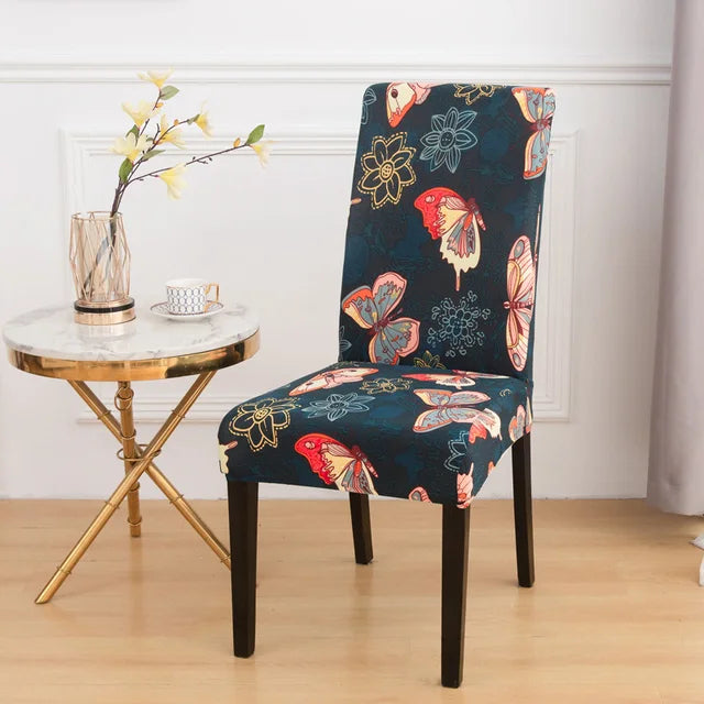 LANMOLIFE 1/4/6PC Dining Room Chair Cover Stretch Print Parsons Chair Covers Spandex Removable Washable Kitchen Chair Covers eprolo
