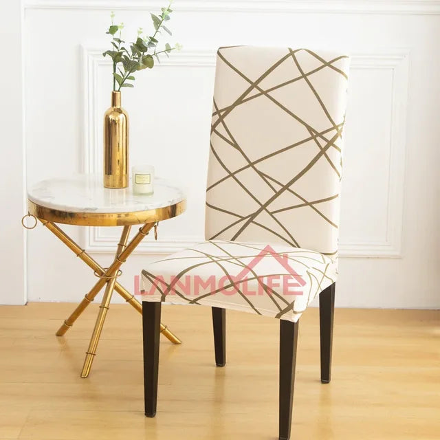 LANMOLIFE 1/4/6PC Dining Room Chair Cover Stretch Print Parsons Chair Covers Spandex Removable Washable Kitchen Chair Covers eprolo