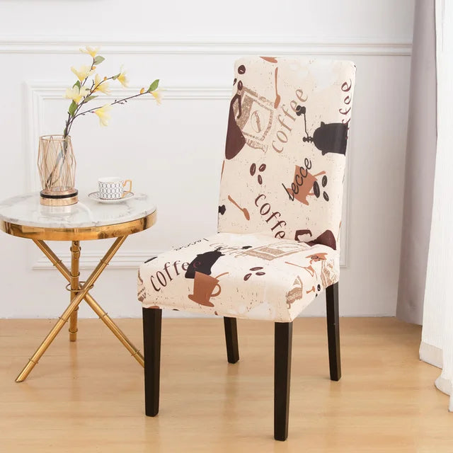 LANMOLIFE 1/4/6PC Dining Room Chair Cover Stretch Print Parsons Chair Covers Spandex Removable Washable Kitchen Chair Covers eprolo