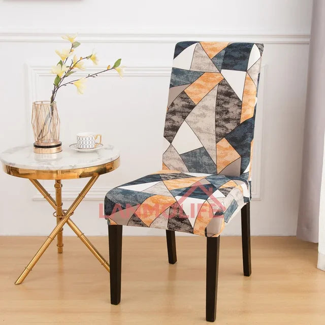 LANMOLIFE 1/4/6PC Dining Room Chair Cover Stretch Print Parsons Chair Covers Spandex Removable Washable Kitchen Chair Covers eprolo
