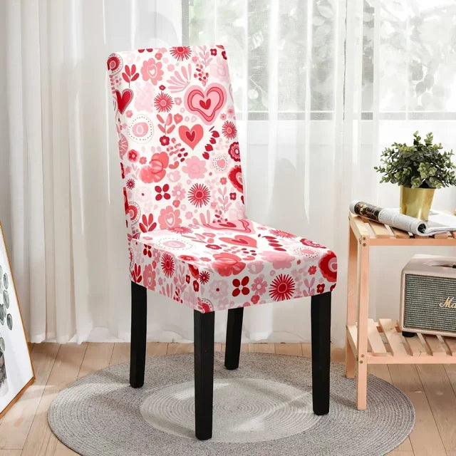 LANMOLIFE Valentine's Day Chair Covers Couples Dinner Kitchen Chair Covers Removable and Cleaned Holiday Chair Decorations eprolo