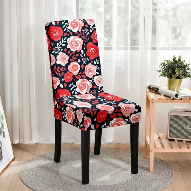 LANMOLIFE Valentine's Day Chair Covers Couples Dinner Kitchen Chair Covers Removable and Cleaned Holiday Chair Decorations eprolo