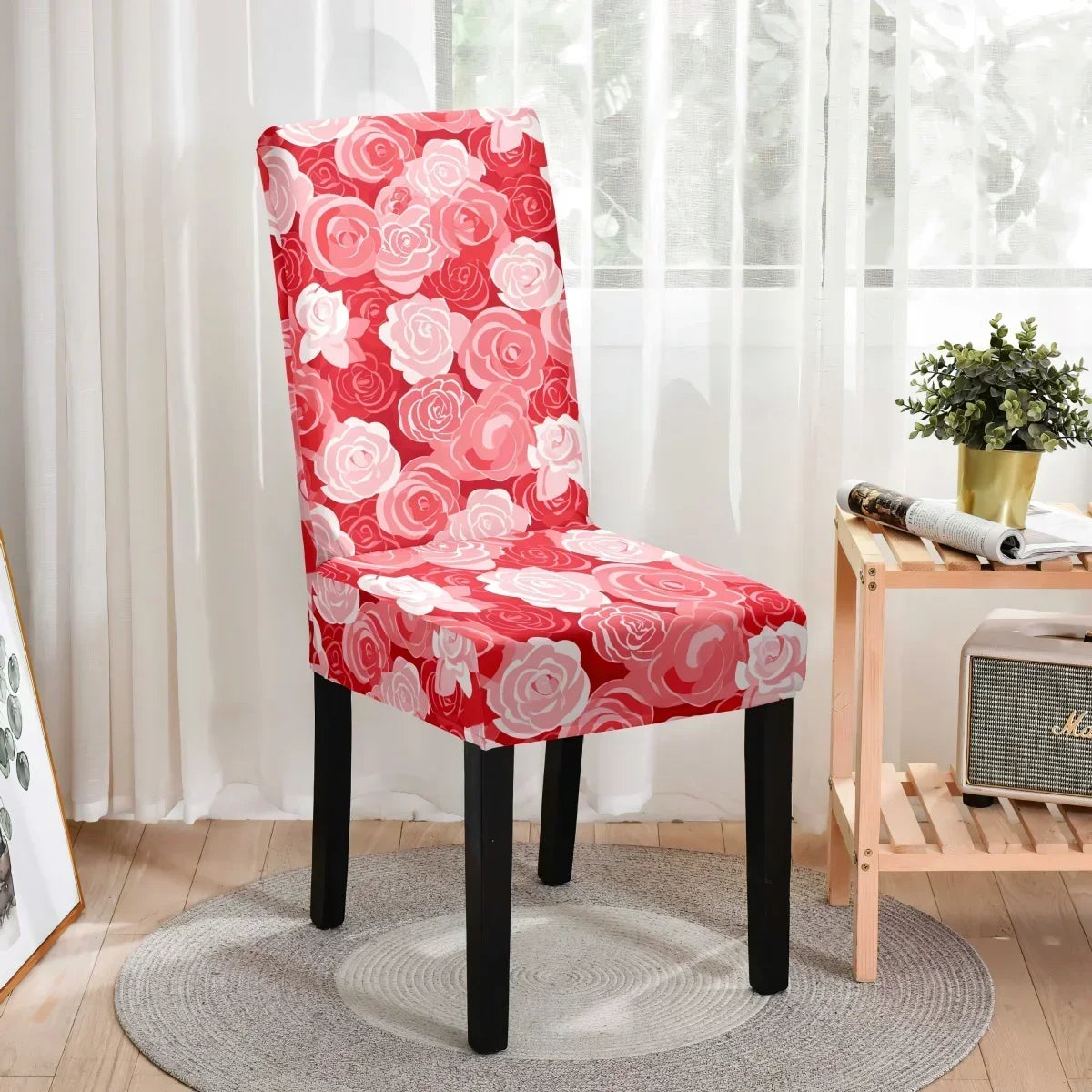 LANMOLIFE Valentine's Day Chair Covers Couples Dinner Kitchen Chair Covers Removable and Cleaned Holiday Chair Decorations eprolo
