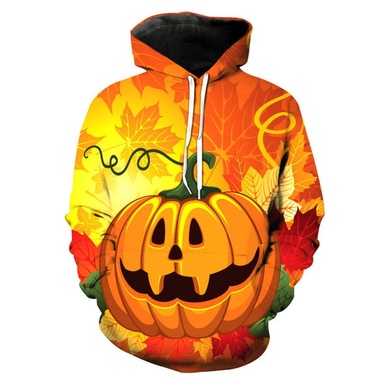 Halloween 3D digital print long sleeve pullover hooded sweatshirt Shello's Creative Boutique