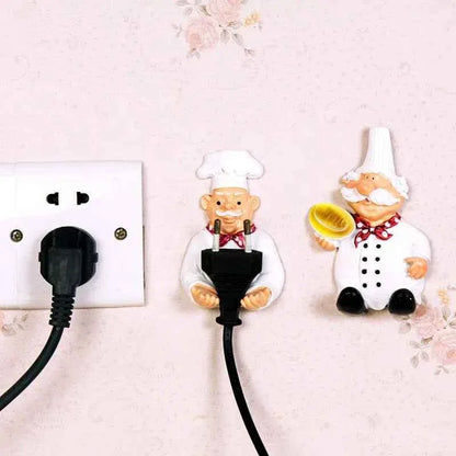 2pcs Cute Self Adhesive Wall Hook for Kitchen Hanger and Plug Holder - Shello's Creative Boutique