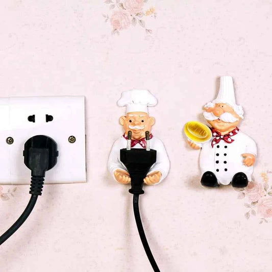 2pcs Cute Self Adhesive Wall Hook for Kitchen Hanger and Plug Holder