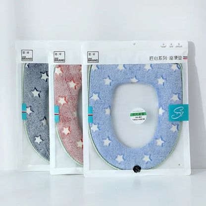 Luminous Toilet Seat Cover Soft Warm Mat Universal Washable Removable Zipper Cover Bathroom Toilet Lid Pad Case Cushion eprolo