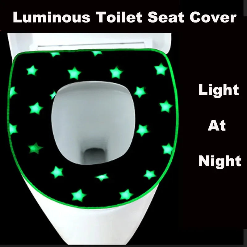 Luminous Toilet Seat Cover Soft Warm Mat Universal Washable Removable Zipper Cover Bathroom Toilet Lid Pad Case Cushion eprolo