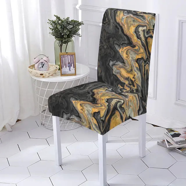 Marble Style Stretch Spandex Chair Covers Color Pattern Chaircover Cute Angel Printing Covers For Kitchen Chairs Home Stuhlbezug eprolo