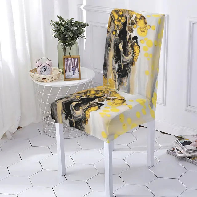 Marble Style Stretch Spandex Chair Covers Color Pattern Chaircover Cute Angel Printing Covers For Kitchen Chairs Home Stuhlbezug eprolo