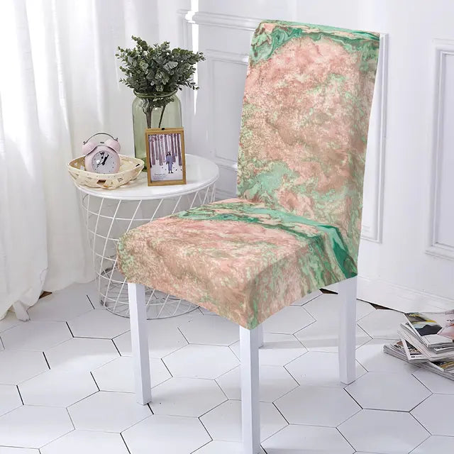 Marble Style Stretch Spandex Chair Covers Color Pattern Chaircover Cute Angel Printing Covers For Kitchen Chairs Home Stuhlbezug eprolo