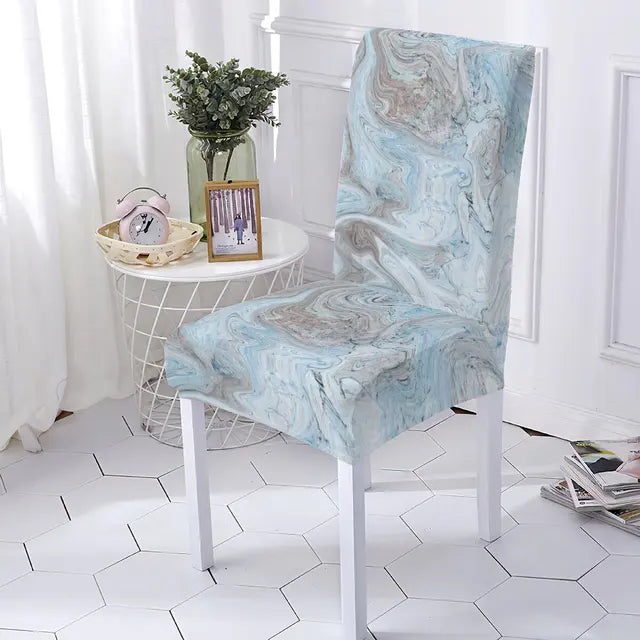 Marble Style Stretch Spandex Chair Covers Color Pattern Chaircover Cute Angel Printing Covers For Kitchen Chairs Home Stuhlbezug eprolo