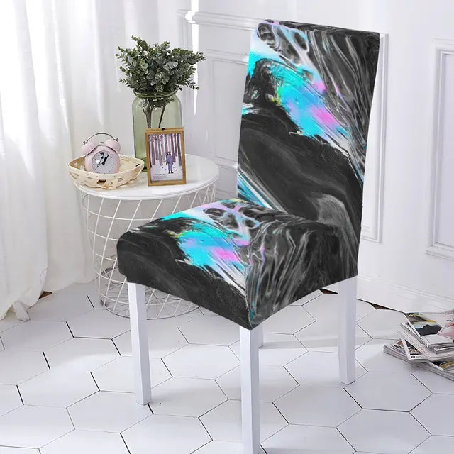 Marble Style Stretch Spandex Chair Covers Color Pattern Chaircover Cute Angel Printing Covers For Kitchen Chairs Home Stuhlbezug eprolo