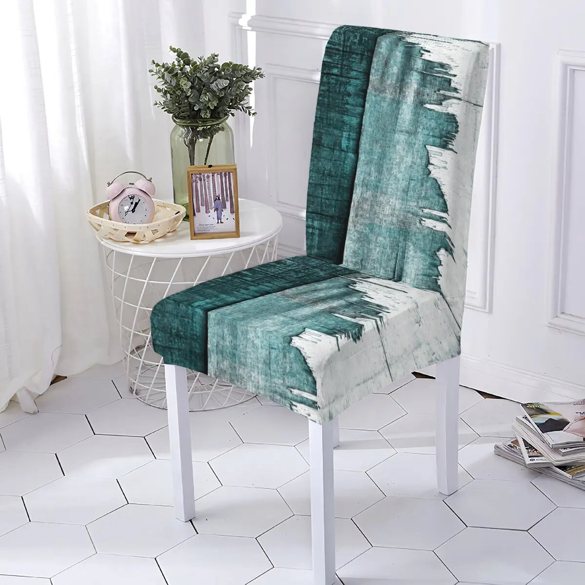 Marble Style Stretch Spandex Chair Covers Color Pattern Chaircover Cute Angel Printing Covers For Kitchen Chairs Home Stuhlbezug eprolo