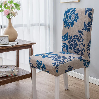 Milk Silk Print Chair Cover For Living Room Stretch Polyester Chair Slipcover Furniture Protector For Kitchen Office Home Decor eprolo
