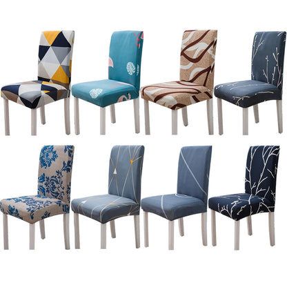 Milk Silk Print Chair Cover For Living Room Stretch Polyester Chair Slipcover Furniture Protector For Kitchen Office Home Decor eprolo