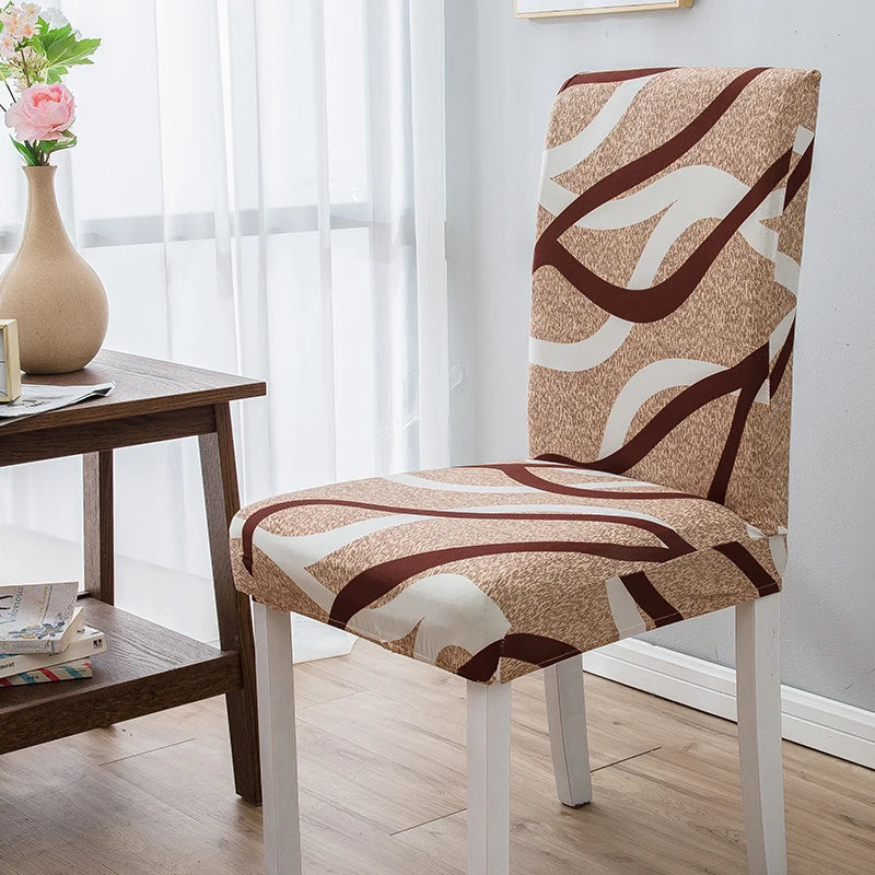 Milk Silk Print Chair Cover For Living Room Stretch Polyester Chair Slipcover Furniture Protector For Kitchen Office Home Decor eprolo