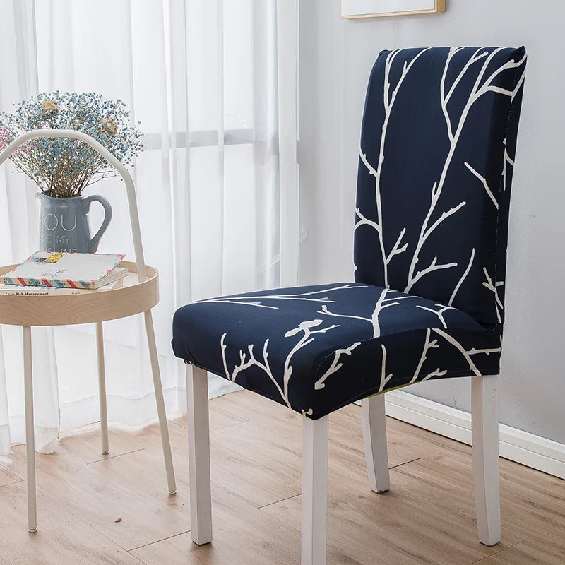 Milk Silk Print Chair Cover For Living Room Stretch Polyester Chair Slipcover Furniture Protector For Kitchen Office Home Decor eprolo