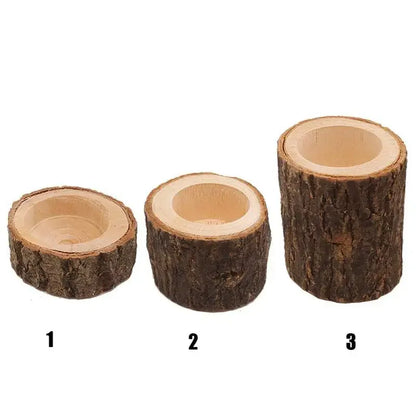 Mini Wooden Candle Holders Decoration Flower Pot for Home Bar Garden Pillar Design Tealight Candlestick Holder 3 Size Option - Shello's Creative Boutique