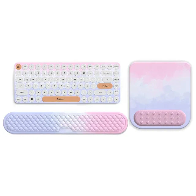 Mouse Pad Set Wrist Rest Support Pad Ergonomic Mouse Pads Keyboard Wrist Rest Gamer Accessories Arm Rest Mousepad Foam Memory - Shello's Creative Boutique