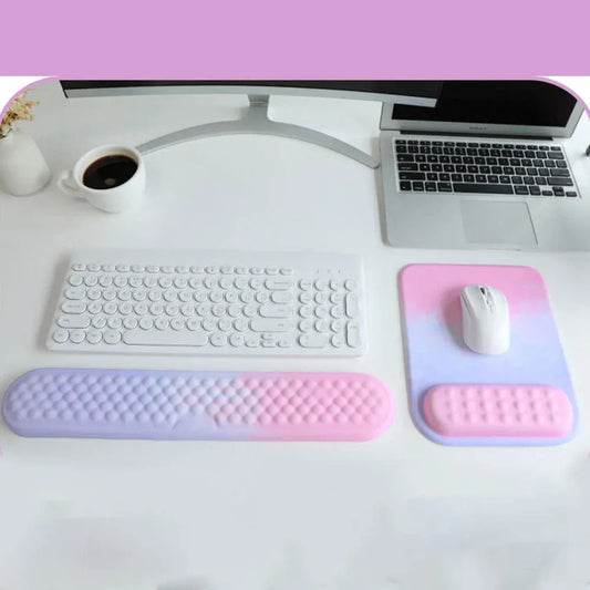 Mouse Pad Set Wrist Rest Support Pad Ergonomic Mouse Pads Keyboard Wrist Rest Gamer Accessories Arm Rest Mousepad Foam Memory - Shello's Creative Boutique