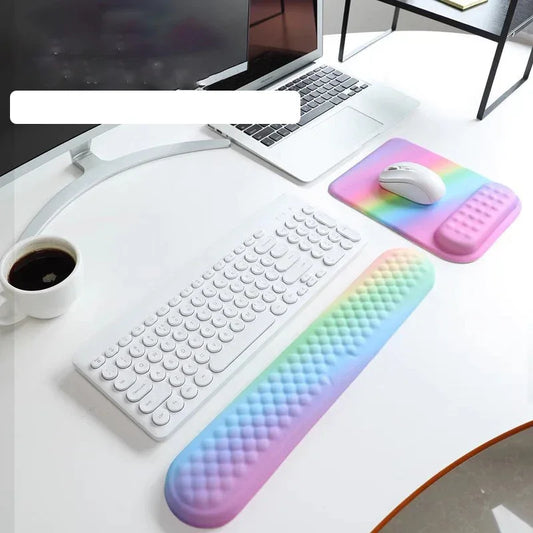Mouse Pad Set Wrist Rest Support Pad Ergonomic Mouse Pads Keyboard Wrist Rest Gamer Accessories Arm Rest Mousepad Foam Memory - Shello's Creative Boutique