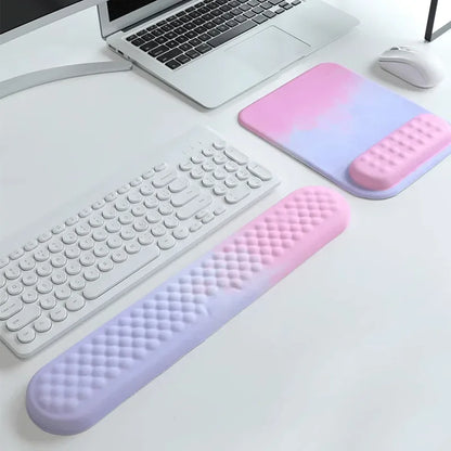 Mouse Pad Set Wrist Rest Support Pad Ergonomic Mouse Pads Keyboard Wrist Rest Gamer Accessories Arm Rest Mousepad Foam Memory - Shello's Creative Boutique