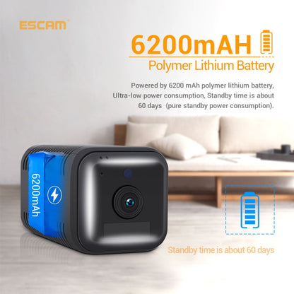 ESCAM G18 1080P Full HD Rechargeable Battery WiFi IP Camera, Support Night Vision / PIR Motion Detection / TF Card / Two Way Audio, G18 SUNSKY