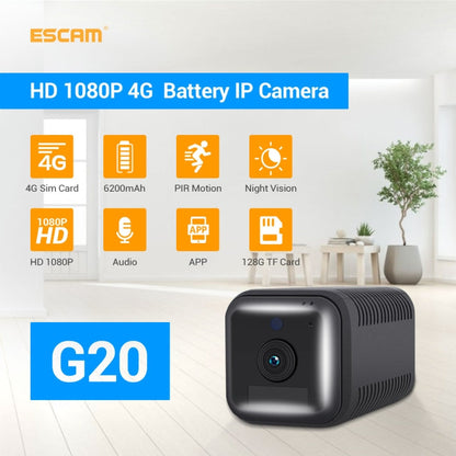 ESCAM G20 4G EU Version 1080P Full HD Rechargeable Battery WiFi IP Camera, Support Night Vision / PIR Motion Detection / TF Card / Two Way Audio, G20 SUNSKY