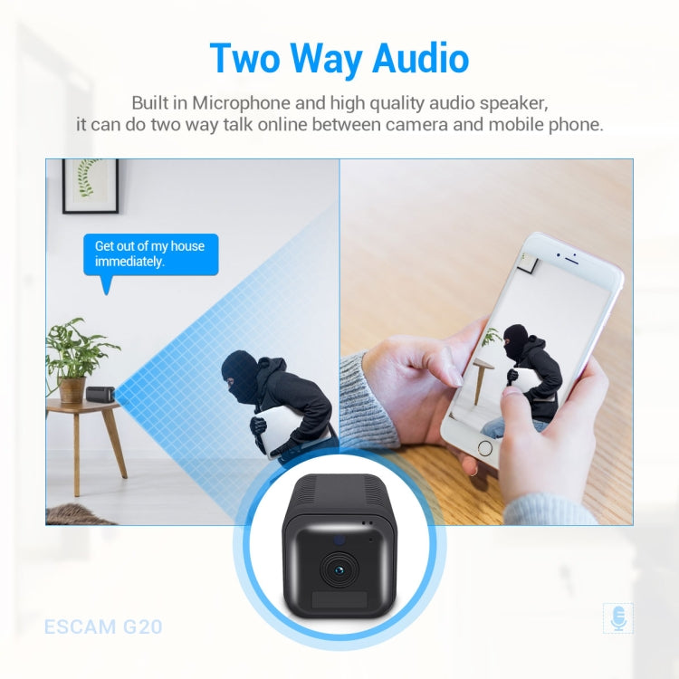 ESCAM G20 4G EU Version 1080P Full HD Rechargeable Battery WiFi IP Camera, Support Night Vision / PIR Motion Detection / TF Card / Two Way Audio, G20 SUNSKY